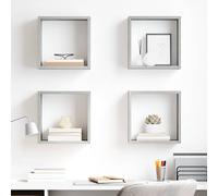 vidaXL Mensole Parete a Cubo 4 pz Grigio Cemento 30x15x30 cm