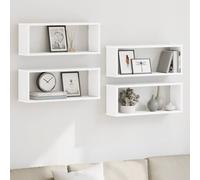 vidaXL Mensole Parete a Cubo 4 pz Bianche 60x15x23 cm in Truciolato