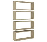 vidaXL Mensole Parete a Cubo 4pz Rovere Sonoma 60x15x23 cm Multistrato