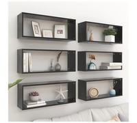 VIDAXL - Mensole Parete a Cubo 6pz Nere 60x15x23 cm Legno Multistrato
