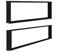 vidaXL Mensole Parete Cubo 2 pz Rovere Nero 100x15x30 cm Multistrato, mensola a Muro, scaffale a Parete, scaffale pensile, scaffale a Muro