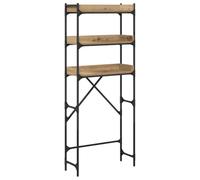 vidaXL Mensole per Lavatrice Moderne in Legno di Quercia con Struttura in Acciaio, Gambe Regolabili e Tanto Spazio per Riporre, 67 x 25 x 163 cm, Marca Mensole