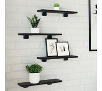 vidaXL Mensole per libri rovere nero, 4 pezzi, 40x10x1.5 cm, legno ingegnerizzato