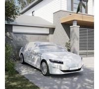 vidaXL Mezza Copertura Auto con Ganci Argento M