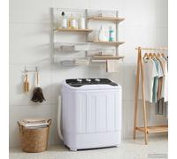 vidaXL Mini lavatrice con doppio tubo 3,6 kg Nero e Bianco