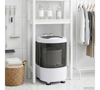 vidaXL Mini lavatrice con vasca singola 2,6 kg Nero e Bianco