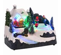 vidaXL Mini Villaggio di Natale 16 x 11,5 x 13 cm Plastica Multicolore