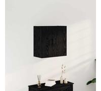 VivaXL Mobile di stoccaggio contemporaneo rovere nero con ante di bloccaggio 2 ripiani uso interno a parete soluzione per ufficio cucina soggiorno mobili