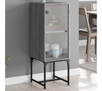 vidaXL Mobile a Muro con Anta in Vetro Grigio Sonoma 35x37x100 cm