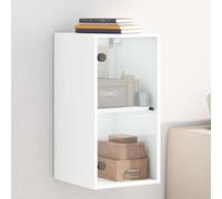 vidaXL Mobile a muro con ante in vetro bianco 35x37x68,5 cm