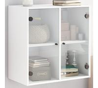 vidaXL Mobile a muro con ante in vetro bianco 68x37x68,5 cm