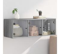 vidaXL Mobile a Muro con Ante in Vetro Grigio Sonoma 102x37x35 cm