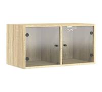 vidaXL Mobile a muro con ante in vetro Rovere Sonoma 68,5x37x35 cm