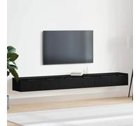 vidaXL Mobile a muro con cassetto 2 pcs Rovere Nero 102 x 30 x 20 cm