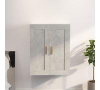 vidaXL Mobile a Parete Grigio Cemento 69,5x32,5x90cm Legno Multistrato