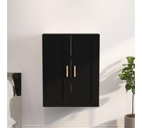vidaXL Mobile a Parete Nero 69,5x32,5x90 cm in Legno Multistrato