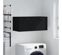 Mobile a parete nero 80x36,5x35 cm in legno multistrato