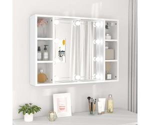 vidaXL Mobile a Specchio con LED Bianco 76x15x55 cm