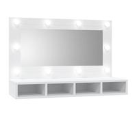 vidaXL Mobile a Specchio con LED Bianco 90x31,5x62 cm