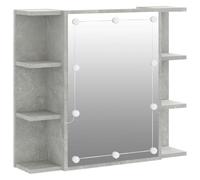 vidaXL Mobile a Specchio con LED Grigio Cemento 70x16,5x60 cm