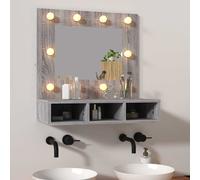 vidaXL Mobile a Specchio con LED Grigio Sonoma 60x31,5x62 cm