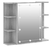 vidaXL Mobile a Specchio con LED Grigio Sonoma 70x16,5x60 cm