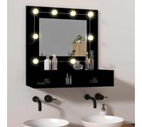 vidaXL Mobile a Specchio con LED Nero 60x31,5x62 cm