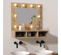 vidaXL Mobile a Specchio con LED Rovere Sonoma 60x31,5x62 cm