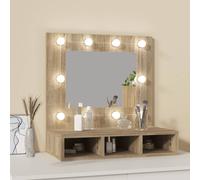vidaXL Mobile a Specchio con LED Rovere Sonoma 60x31,5x62 cm