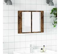 vidaXL Mobile a Specchio LED Rovere Fumo 60x12x45 cm Legno Multistrato