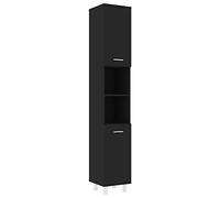 vidaXL Mobile da Bagno Nero 30x30x179 cm in Legno Multistrato