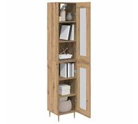 vidaXL Mobile alto in rovere Artisan, 34,5 x 34 x 180 cm, materiale in legno, sala da pranzo, moderna credenza rettangolare, molto spazio, elegante e funzionale