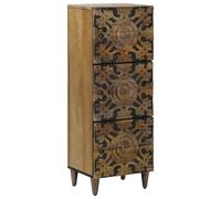 vidaXL Armadietto alto con ripiano marrone, 40 x 33,5 x 110 cm, in legno di mango massiccio, elegante e moderno, rettangolare alto, cartello interno, organizer per la casa