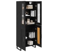 vidaXL Mobile alto nero effetto quercia 69,5 x 34 x 180 cm, materiale in legno, moderno e moderno ripiano per soggiorno, pratico armadio utility, elegante mobile