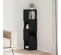 vidaXL Mobile angolare 25,5x25x102cm Legno ingegnerizzato Rovere Nero