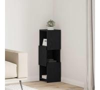 vidaXL Mobile angolare 25,5x25x80cm Legno ingegnerizzato Rovere Nero