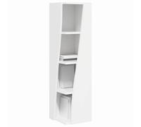 vidaXL Mobile angolare bianco 27,5 x 27 x 102 cm legno di ingegneria, mobile moderno armadio angolare rettangolare, decorazione durevole, soluzione funzionale e compatta