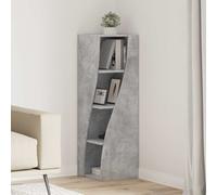 vidaXL Mobile angolare 32x32x102cm Legno ingegnerizzato Grigio cemento