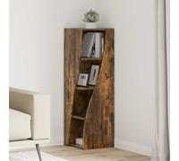 vidaXL Mobile angolare 32x32x102cm Legno ingegnerizzato Rovere fumé