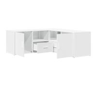 vidaXL Mobile Angolare Bianco 200x40x45 cm in Truciolato, mobiletto ad Angolo, Mobile, scaffale ad Angolo, ripiano ad Angolo, vetrina