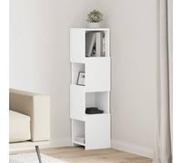 vidaXL Mobile angolare Bianco 25,5x25x102cm Legno multistrato