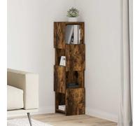 vidaXL Mobile angolare Bianco 25,5x25x102cm Legno multistrato