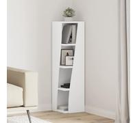 vidaXL Mobile angolare Bianco 27,5x27x102cm Legno multistrato