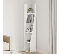 vidaXL Mobile angolare Bianco Lucido 27,5x27x140cm Legno multistrato