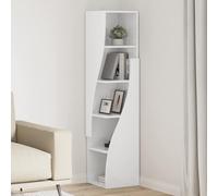 vidaXL Mobile angolare Bianco Lucido 32x32x140cm Legno multistrato