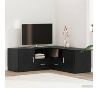 vidaXL Mobile angolare con cassetto Rovere Nero 200 x 40 x 45 cm