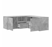 vidaXL Mobile Angolare Grigio Cemento 200x40x45 cm in Truciolato