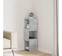 vidaXL Mobile angolare Grigio cemento 25,5x25x80cm Legno multistrato