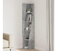 vidaXL Mobile angolare Grigio cemento 27,5x27x140cm Legno multistrato