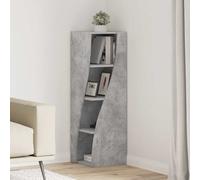 vidaXL Mobile angolare Grigio cemento 32x32x102cm Legno multistrato